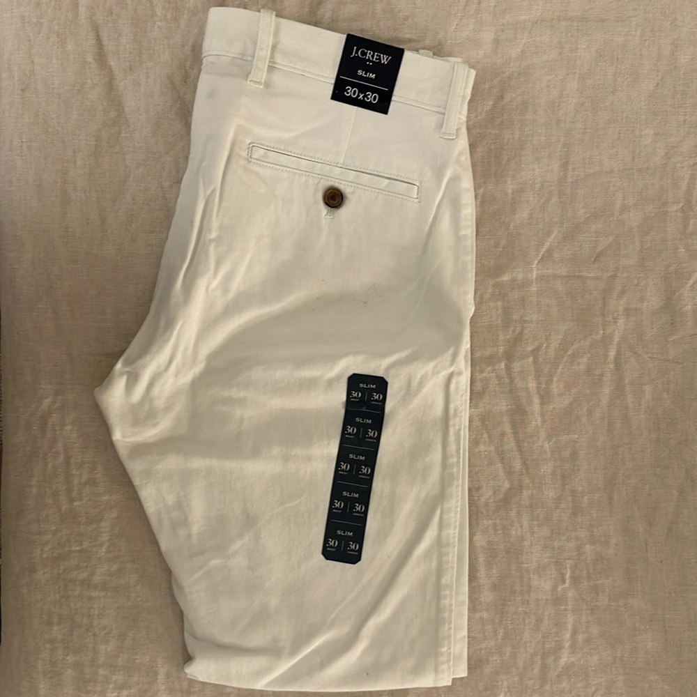 Cotton slim jeans crew chino pants white preppy